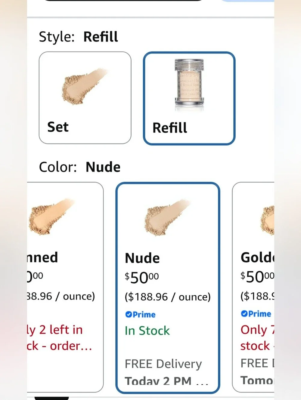 Jane Iredale Powder Me Color Nude Powder Spf 30 Refill 0.09 OZ NWOB